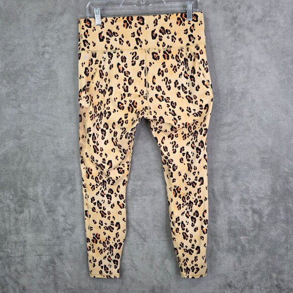 Womens Fabletics Power Hold Brown Animal Print Leggings Ankle Polyester Size L - Picture 5 of 10